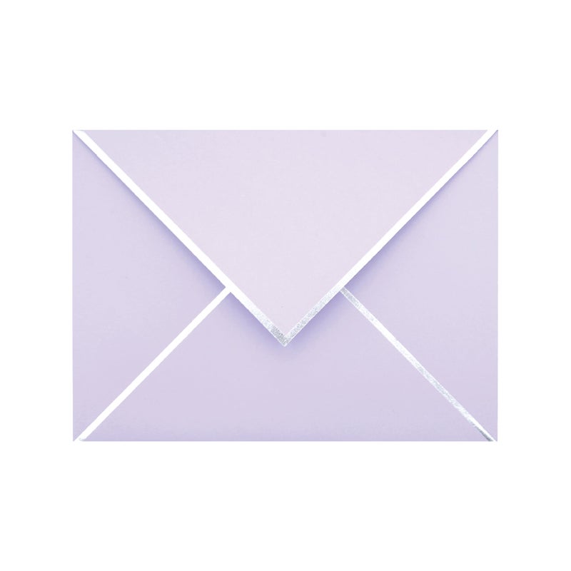 CHRIZ.Z A7 Envelopes - V Flap Foil Border Luxury Mailing Envelopes for 5"" x 7"" Cards - for Wedding, Invitations, Baby Shower, Photos, Graduation, Birthday, Bridal Shower - 5.25"" x 7.25"" (Lavendar, 25 Pack) - Image 1